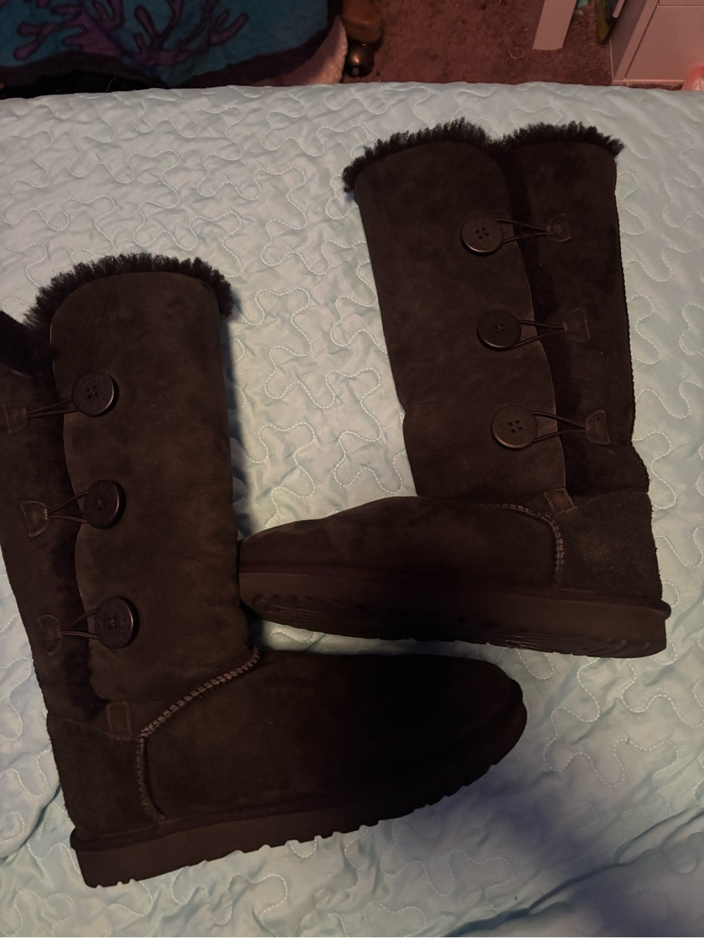 Women's Size 10 Ugg Bailey Tall Button Suede Snow Boots A00522